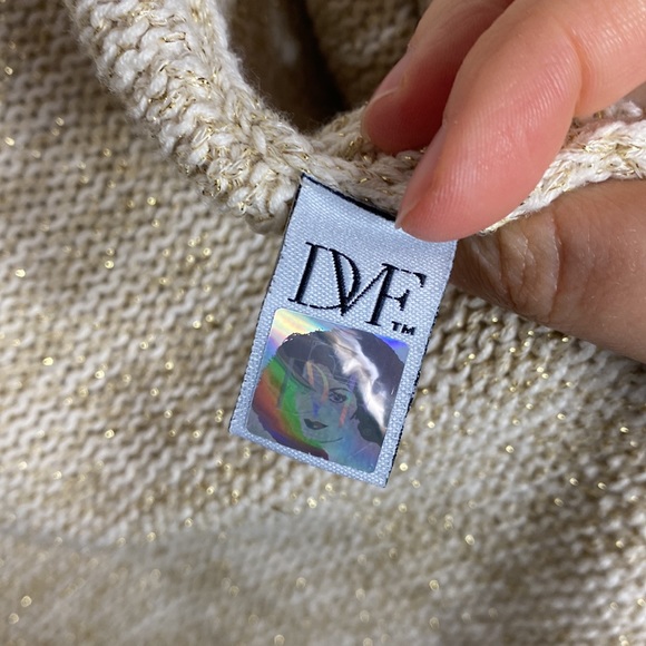 Diane von Furstenberg Fausta gold speckled sweater cardigan size S - Picture 11 of 11